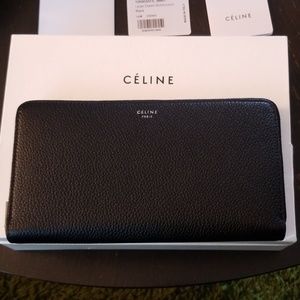 CÉLINE large zipped multifunction wallet Black